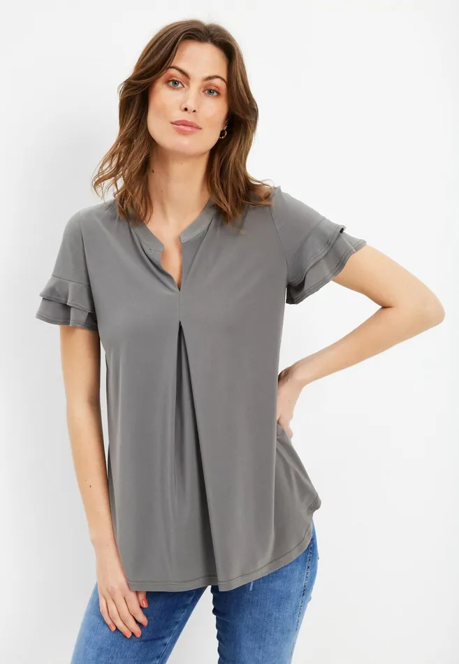LILLI BLOUSE 15782 660 Khaki Green 660 Women IN FRONT TOPS TSHIRTS
