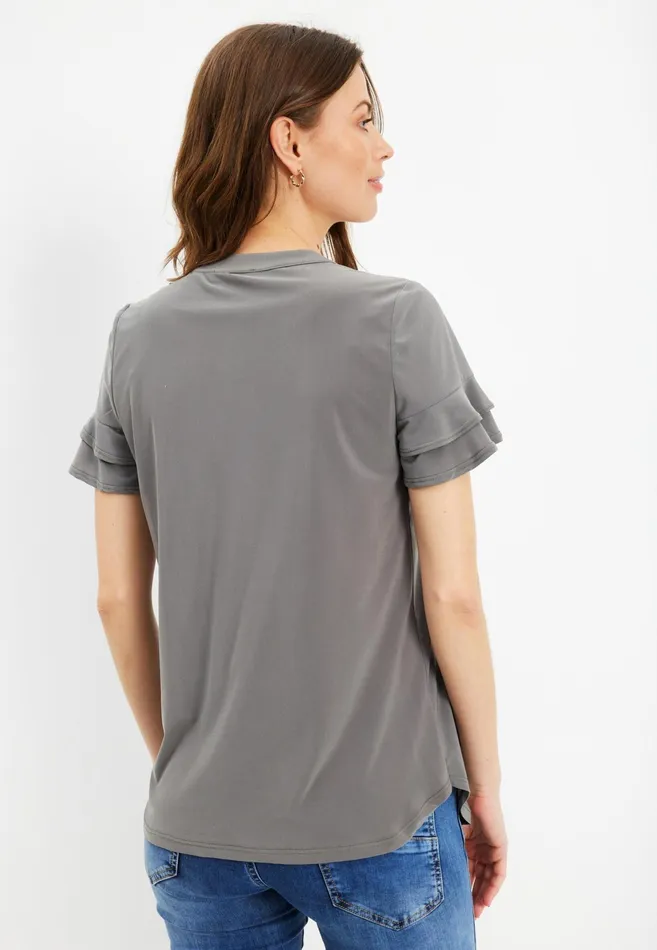 LILLI BLOUSE 15782 660 Khaki Green 660 Women IN FRONT TOPS TSHIRTS