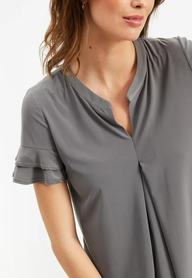 LILLI BLOUSE 15782 660 Khaki Green 660 Women IN FRONT TOPS TSHIRTS