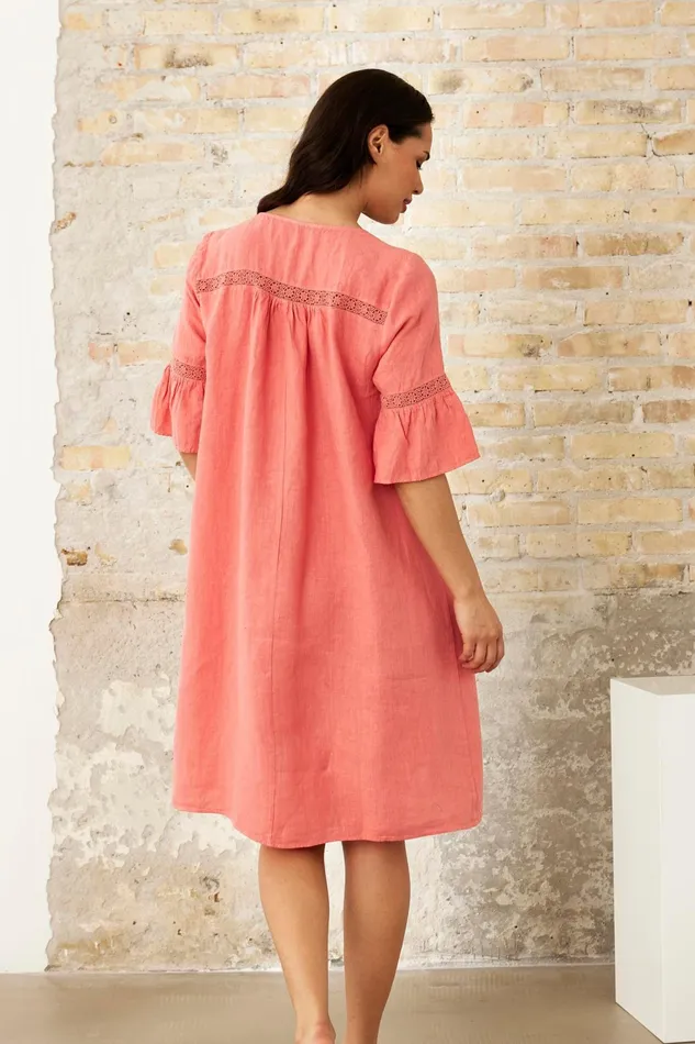 LINO DRESS 16231 420 Coral 420 Women IN FRONT DRESSES
