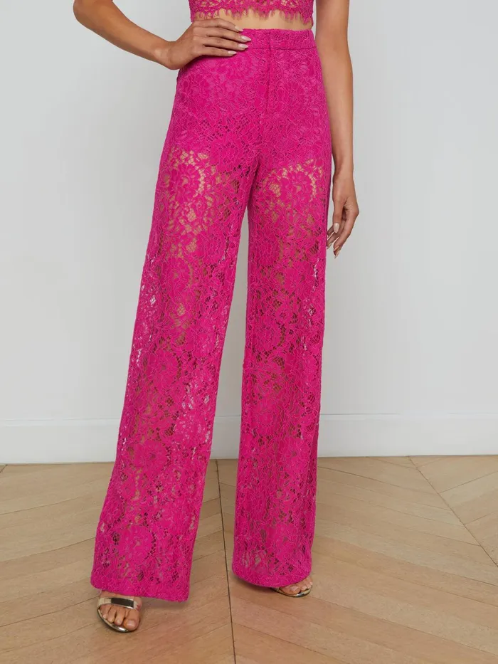 Livvy Lace Trouser Light Ruby Women L039Agence Pants Livvy Lace Trouser Light Ruby Women L039Agence Pants