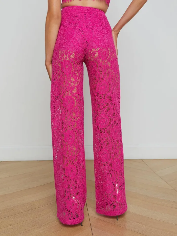 Livvy Lace Trouser Light Ruby Women L039Agence Pants Livvy Lace Trouser Light Ruby Women L039Agence Pants