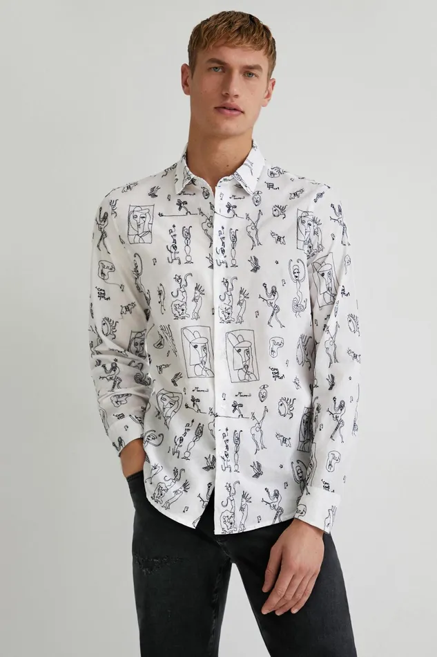 Longsleeve Embroidered Shirt Mens Desigual Shirts