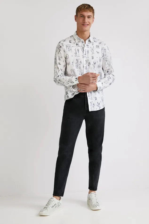 Longsleeve Embroidered Shirt Mens Desigual Shirts