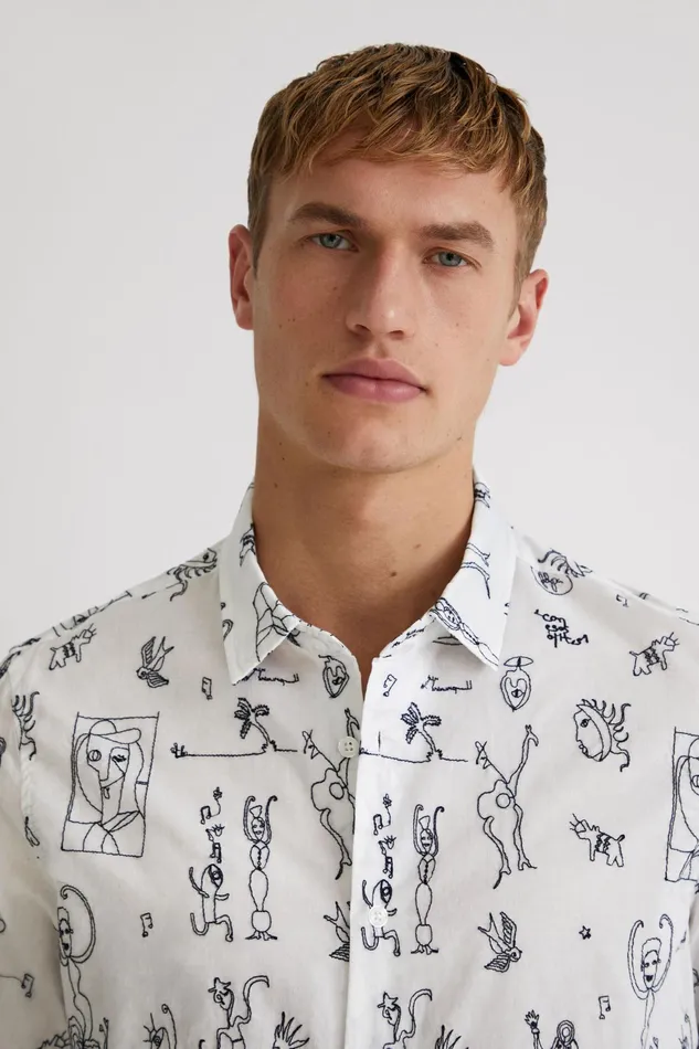 Longsleeve Embroidered Shirt Mens Desigual Shirts