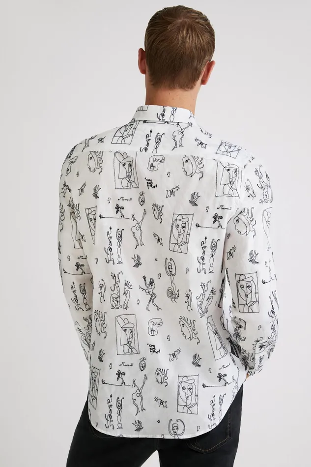 Longsleeve Embroidered Shirt Mens Desigual Shirts