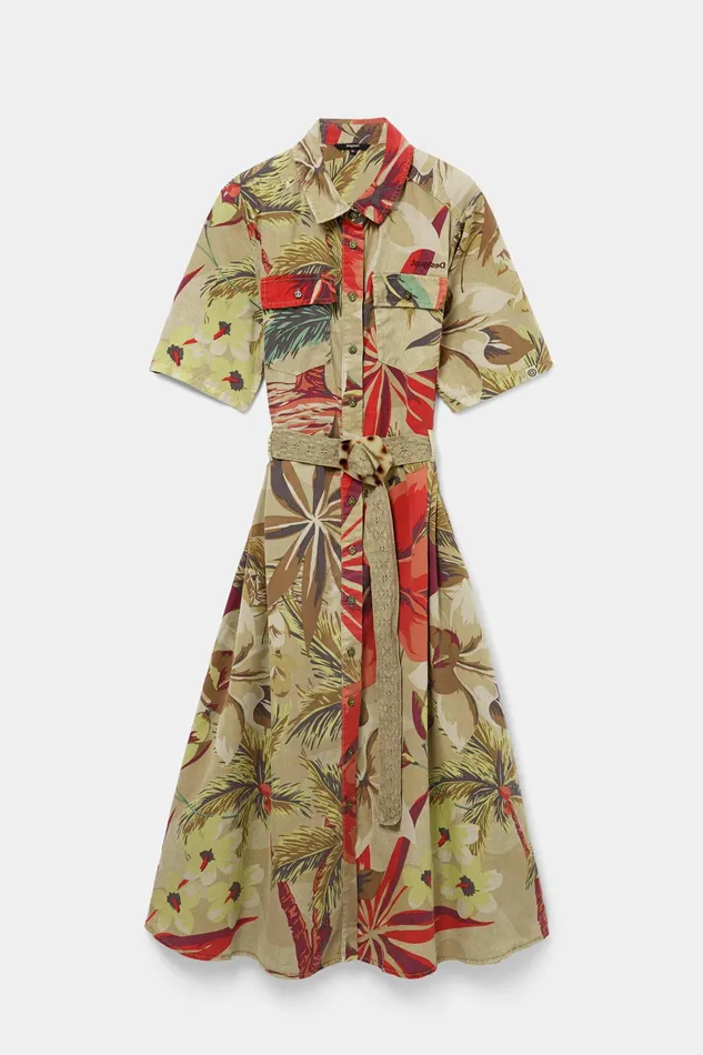 Long Tropical Shirt Dress Women Desigual Dresses