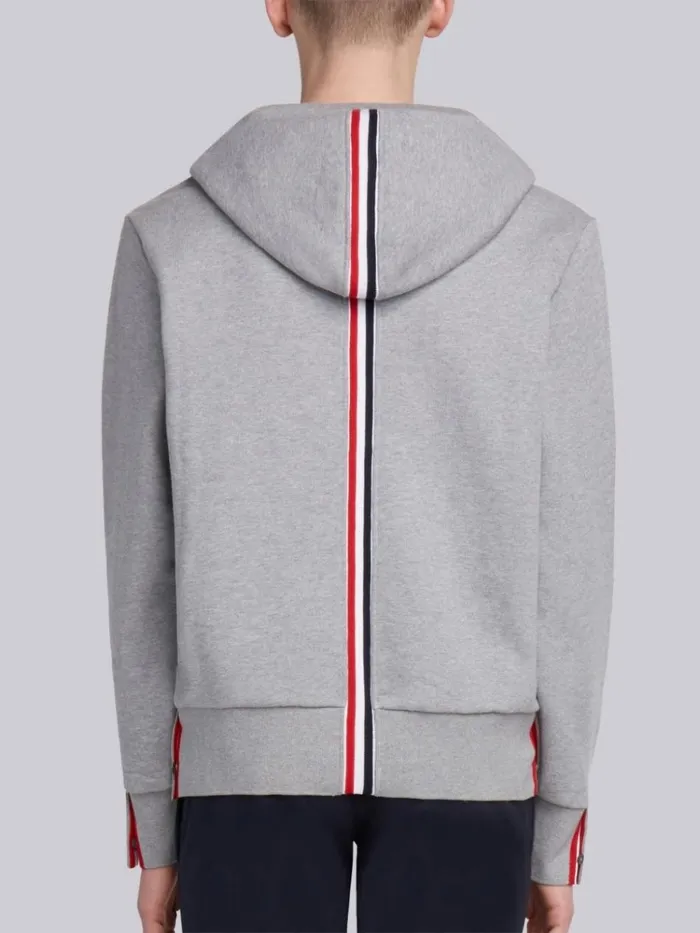 Loopback Jersey Knit Center Back Stripe Pullover Hoodie Light Grey Men Thom Browne Sweats Loopback Jersey Knit Center Back Stripe Pullover Hoodie Light Grey Men Thom Browne Sweats