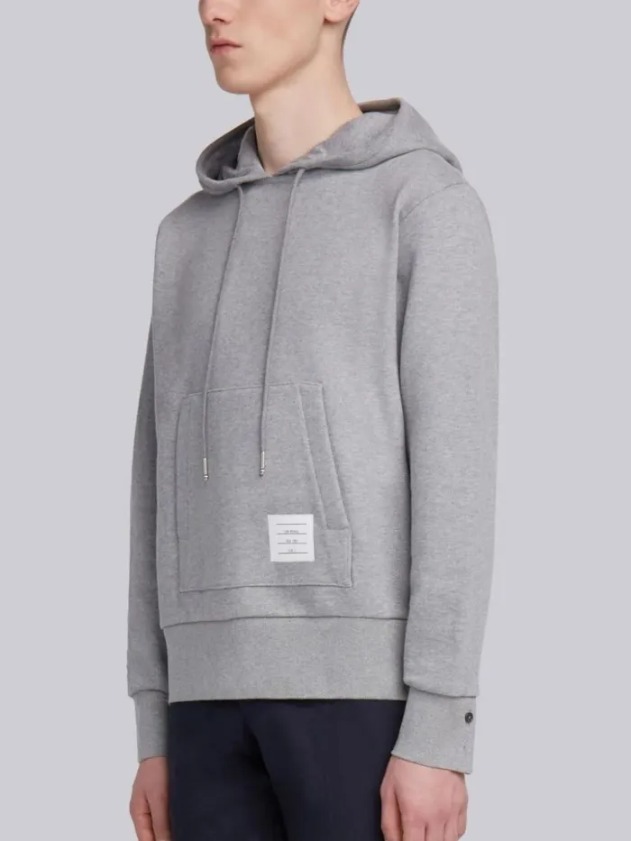 Loopback Jersey Knit Center Back Stripe Pullover Hoodie Light Grey Men Thom Browne Sweats Loopback Jersey Knit Center Back Stripe Pullover Hoodie Light Grey Men Thom Browne Sweats