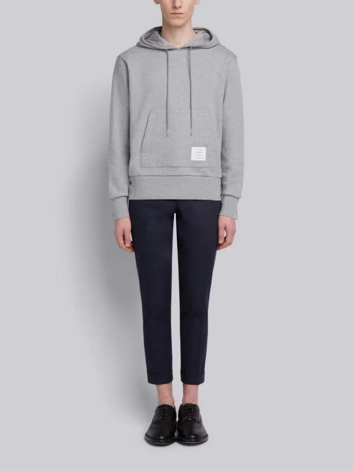 Loopback Jersey Knit Center Back Stripe Pullover Hoodie Light Grey Men Thom Browne Sweats Loopback Jersey Knit Center Back Stripe Pullover Hoodie Light Grey Men Thom Browne Sweats