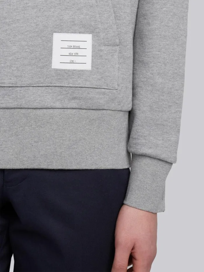 Loopback Jersey Knit Center Back Stripe Pullover Hoodie Light Grey Men Thom Browne Sweats Loopback Jersey Knit Center Back Stripe Pullover Hoodie Light Grey Men Thom Browne Sweats