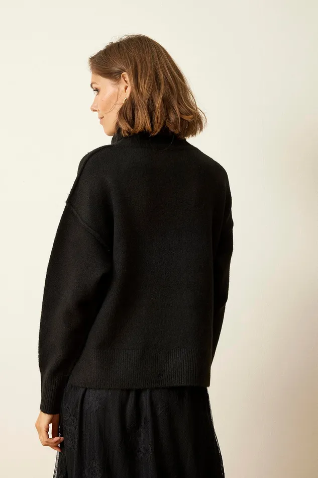 LOULOU SWEATER 15950 999 Black 999 Women IN FRONT CARDIGANS KNITS