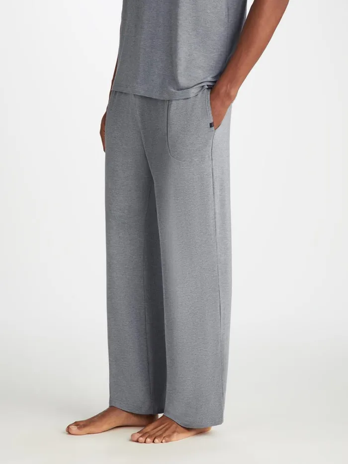 Lounge Pants Men Derek Rose Lounge Pants Marlowe Micro Modal Stretch Charcoal