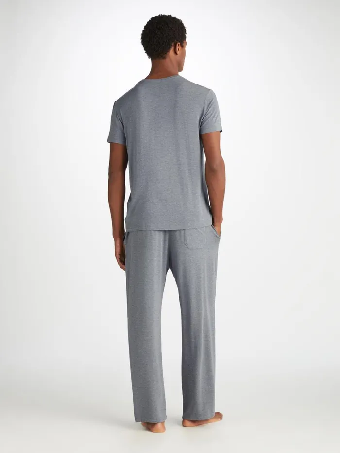 Lounge Pants Men Derek Rose Lounge Pants Marlowe Micro Modal Stretch Charcoal
