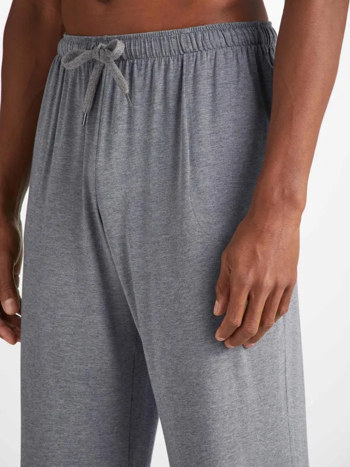 Lounge Pants Men Derek Rose Lounge Pants Marlowe Micro Modal Stretch Charcoal