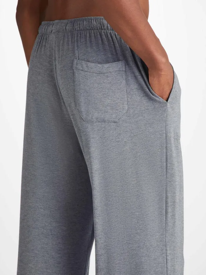Lounge Pants Men Derek Rose Lounge Pants Marlowe Micro Modal Stretch Charcoal