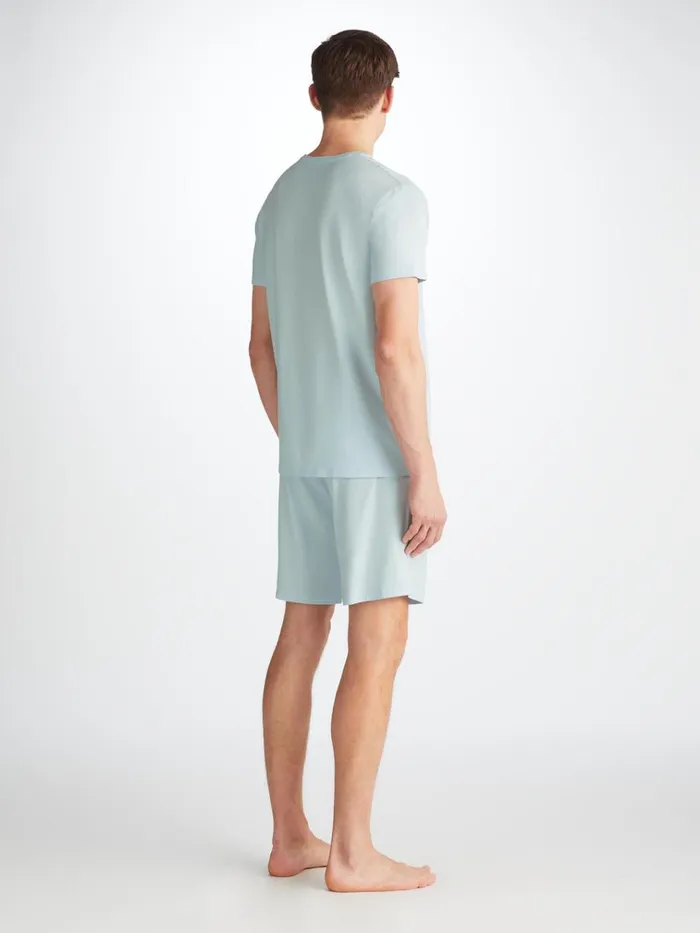 Lounge Shorts Men Derek Rose Lounge Shorts Basel Micro Modal Stretch Ice Blue