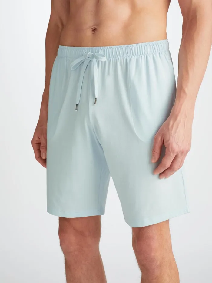 Lounge Shorts Men Derek Rose Lounge Shorts Basel Micro Modal Stretch Ice Blue