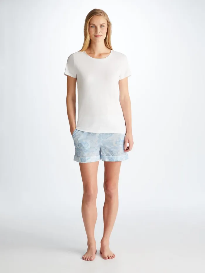 Lounge Shorts Women Derek Rose Lounge Shorts Ledbury 77 Cotton Batiste White