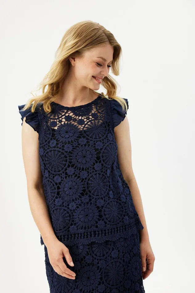 LUIS BLOUSE 16327 591 Navy 591 Women IN FRONT SALE