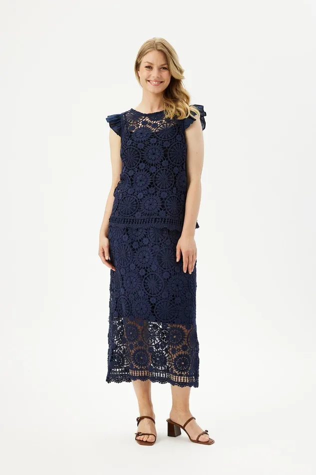 LUIS BLOUSE 16327 591 Navy 591 Women IN FRONT SALE