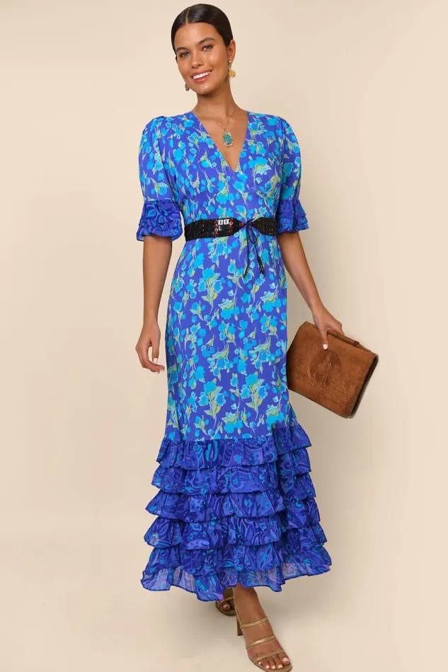 Mari Fontainhas Floral Cobalt Mix Women RIXO Dresses