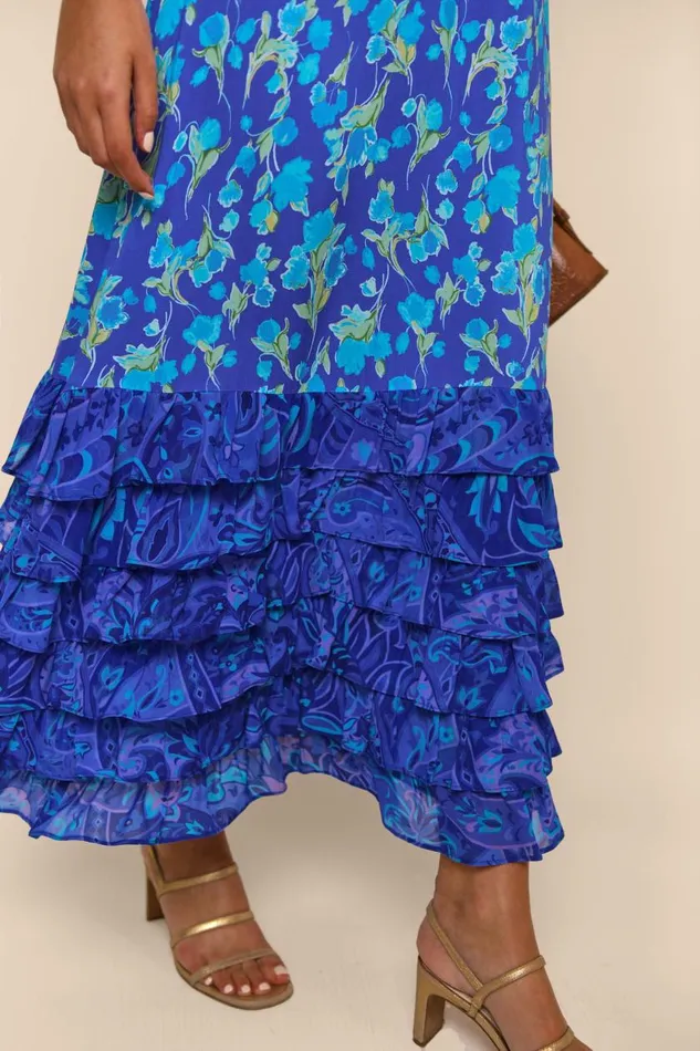 Mari Fontainhas Floral Cobalt Mix Women RIXO Dresses