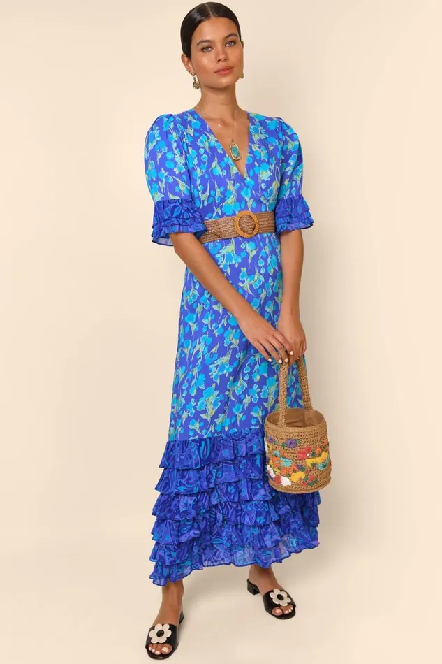 Mari Fontainhas Floral Cobalt Mix Women RIXO Dresses