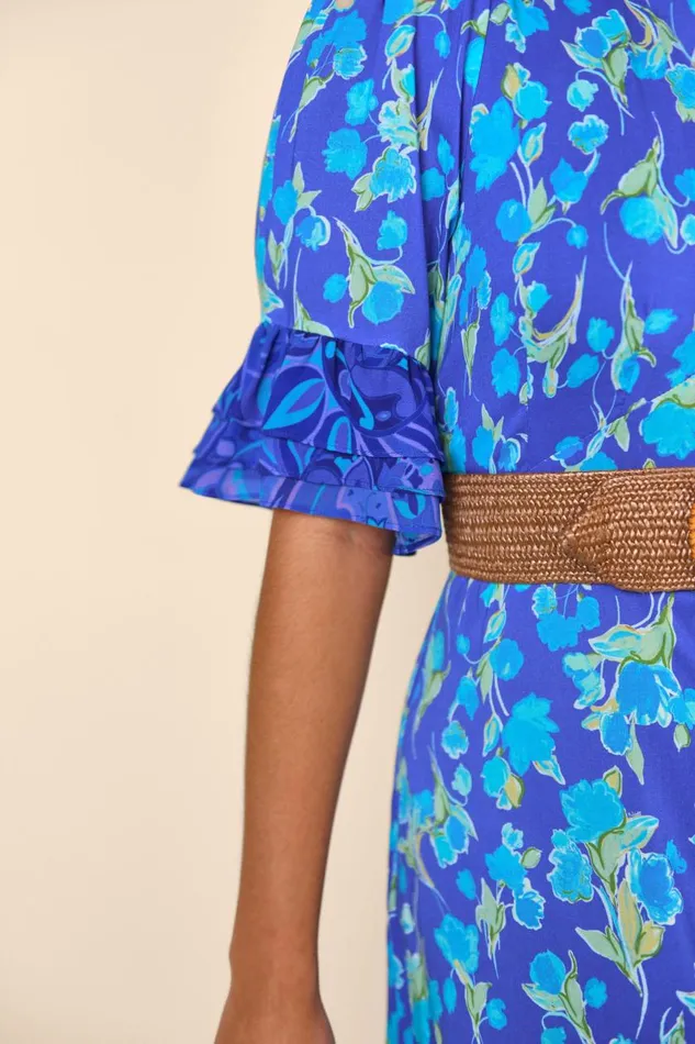 Mari Fontainhas Floral Cobalt Mix Women RIXO Dresses