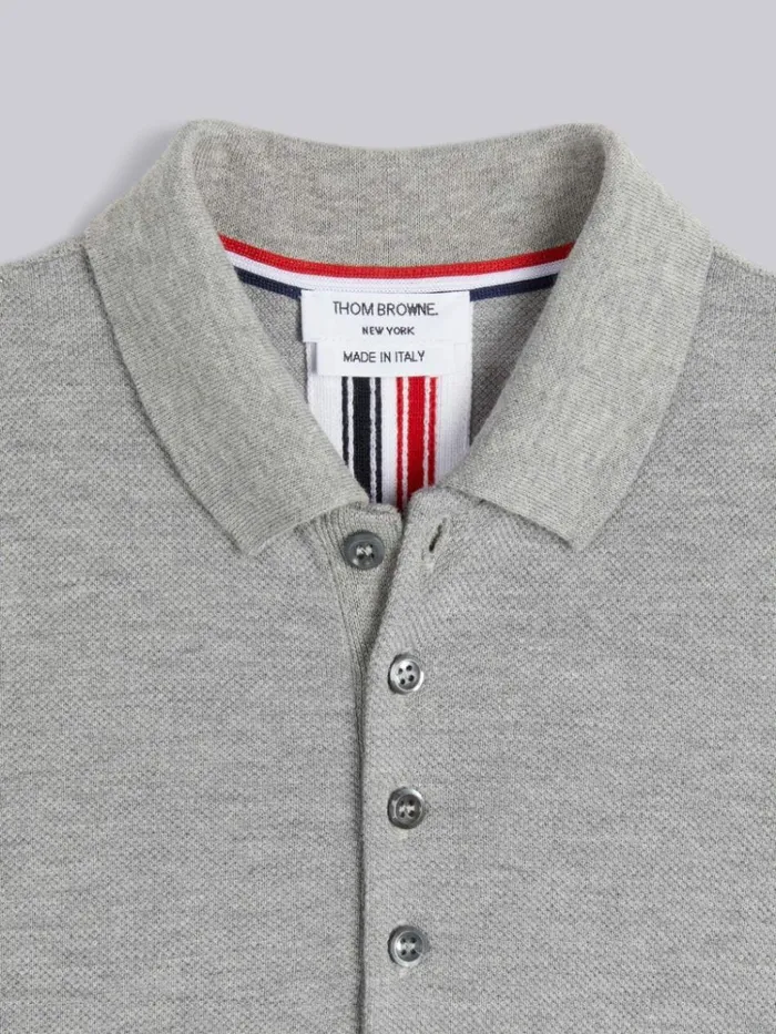 Medium Grey Classic Pique Pleated Bottom Sleeveless Polo Dress Light Grey Girls Thom Browne Sweats And Tshirt
