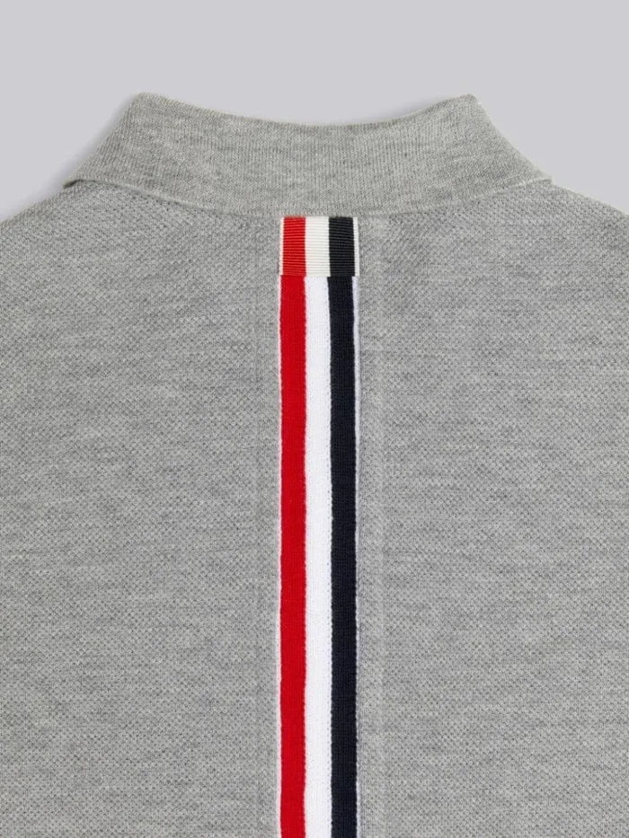 Medium Grey Classic Pique Pleated Bottom Sleeveless Polo Dress Light Grey Girls Thom Browne Sweats And Tshirt