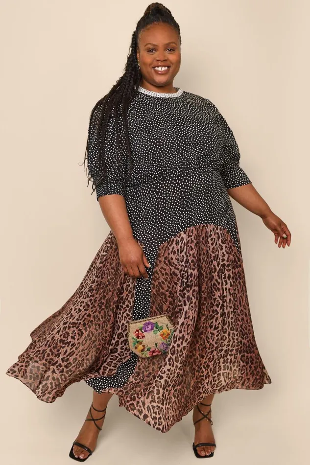 Meg Leopard Polka Dot Women RIXO Dresses Meg Leopard Polka Dot Women RIXO Dresses