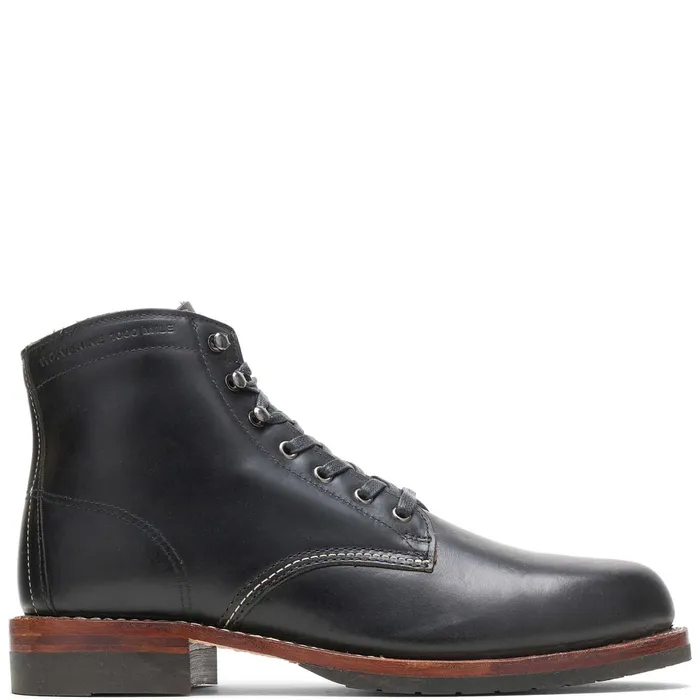 Men 1000 Mile PlainToe Classic Boot Black Leather Wolverine Boots