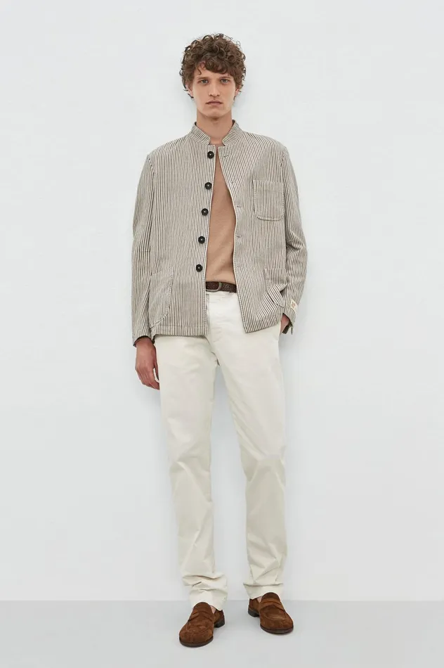 Men BALI 8211 Cotton Linen Singlebreasted Jacket 8211 Stucco Massimo Alba Jackets and Coats Men BALI 8211 Cotton Linen Singlebreasted Jacket 8211 Stucco Massimo Alba Jackets and Coats
