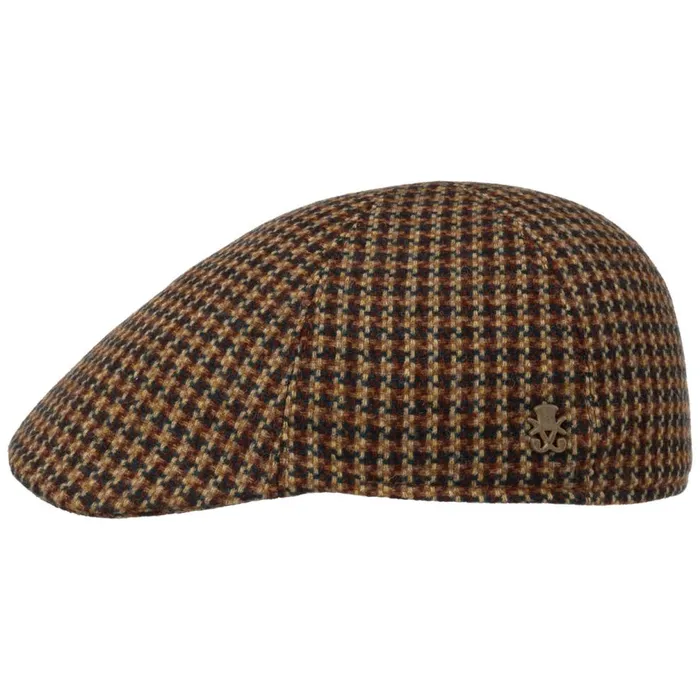 Men Billy Wool Houndstooth Flat Cap Zechbauer Beigebrown Mayser Flat Caps