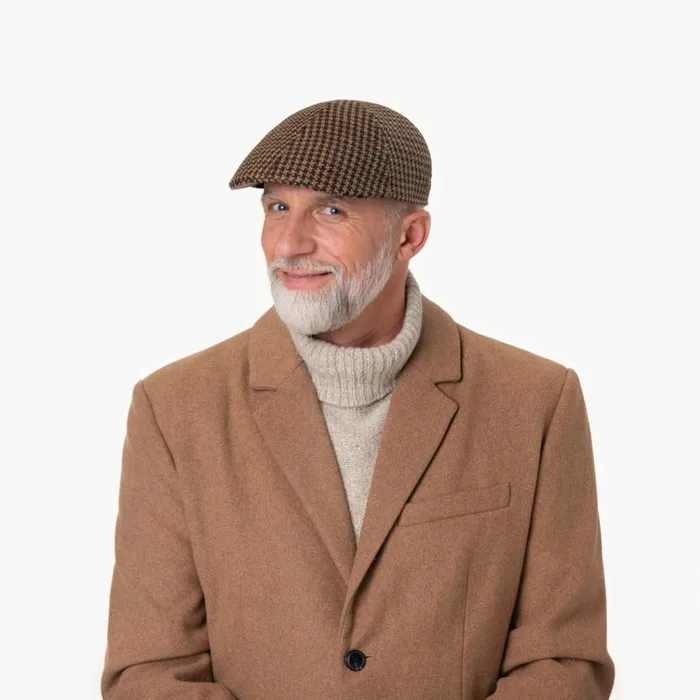 Men Billy Wool Houndstooth Flat Cap Zechbauer Beigebrown Mayser Flat Caps Men Billy Wool Houndstooth Flat Cap Zechbauer Beigebrown Mayser Flat Caps