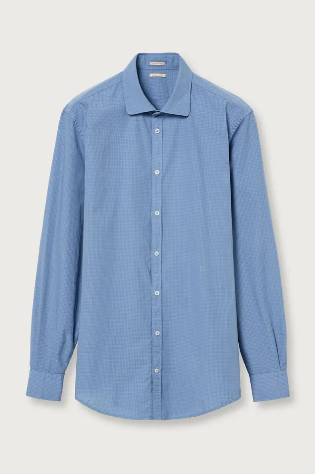 Men CANARY 8211 Cotton Shirt 8211 Misty Blue Massimo Alba Shirts