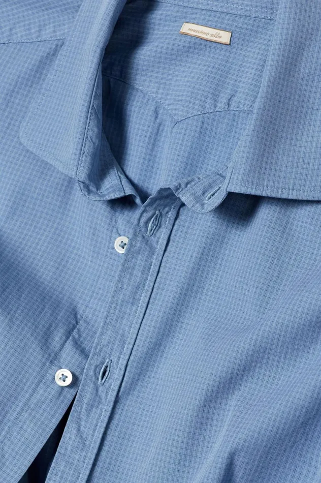 Men CANARY 8211 Cotton Shirt 8211 Misty Blue Massimo Alba Shirts