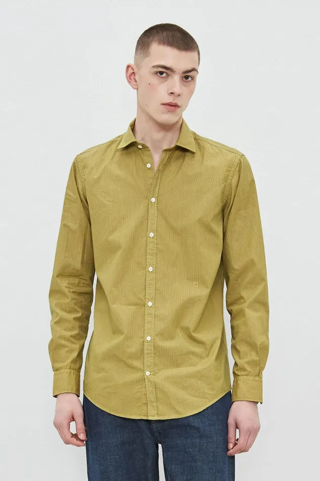 Men CANARY 8211 Cotton Shirt 8211 Mostarda Massimo Alba Shirts
