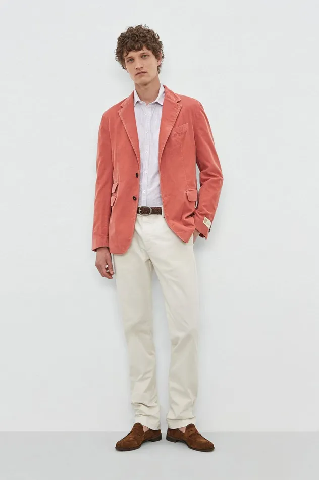 Men CATCH2 8211 Baby Corduroy Jacket 8211 Coral Massimo Alba Jackets and Coats Men CATCH2 8211 Baby Corduroy Jacket 8211 Coral Massimo Alba Jackets and Coats