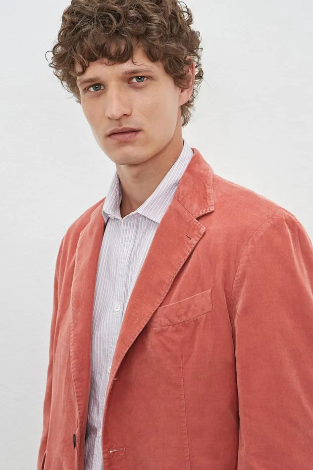 Men CATCH2 8211 Baby Corduroy Jacket 8211 Coral Massimo Alba Jackets and Coats Men CATCH2 8211 Baby Corduroy Jacket 8211 Coral Massimo Alba Jackets and Coats