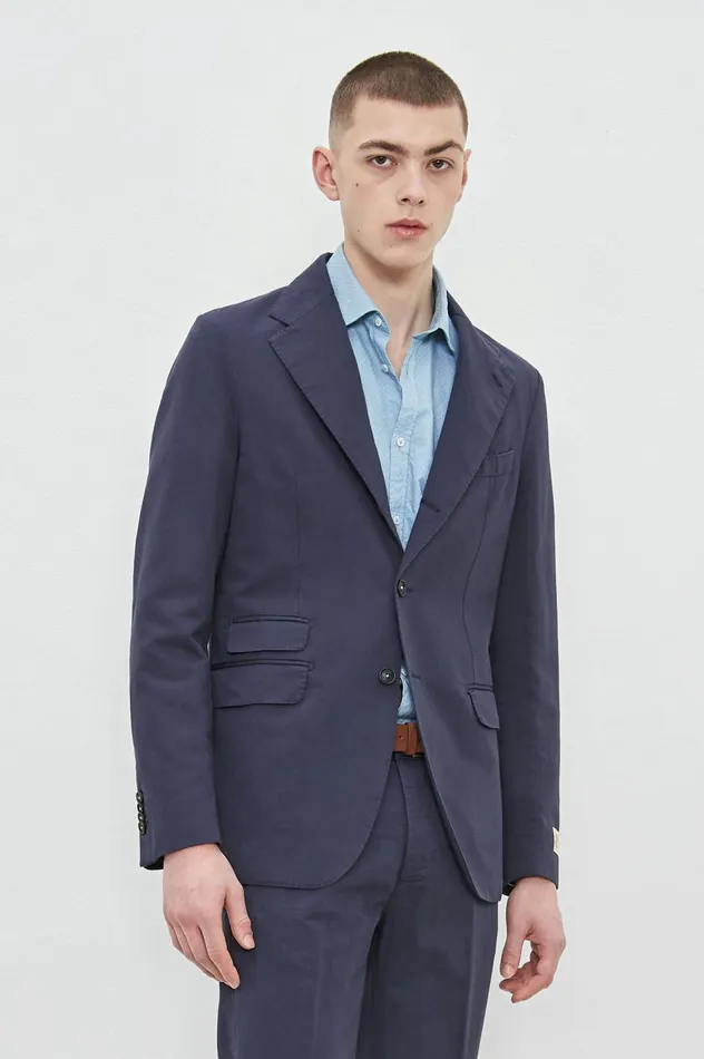 Men CATCH2 8211 Cotton Linen Singlebreasted Jacket 8211 Blu Massimo Alba Jackets and Coats Men CATCH2 8211 Cotton Linen Singlebreasted Jacket 8211 Blu Massimo Alba Jackets and Coats