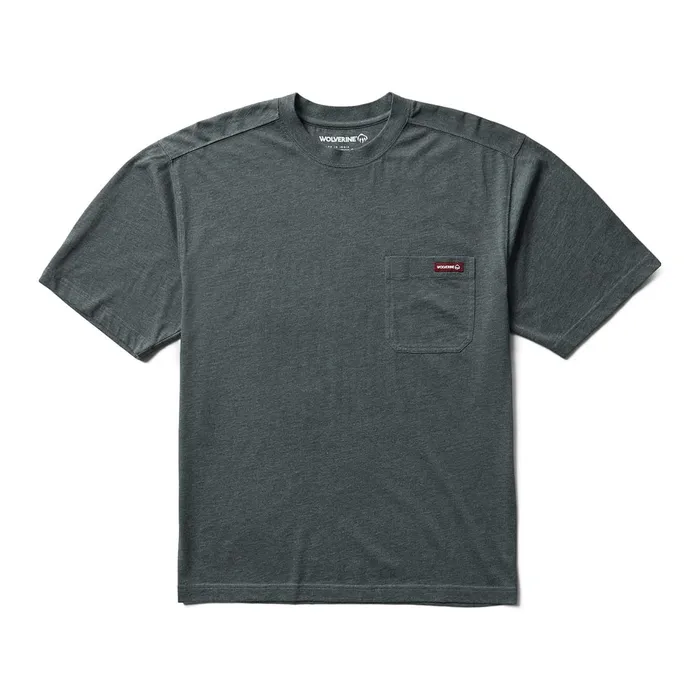 Men Classic Short Sleeve Pocket Tee Charcoal Heather Wolverine TShirts