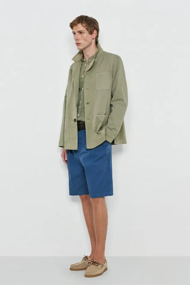 Men CLIFF 8211 Stone Washed Cotton Bermuda Shorts 8211 Oltremare Massimo Alba Trousers and Shorts