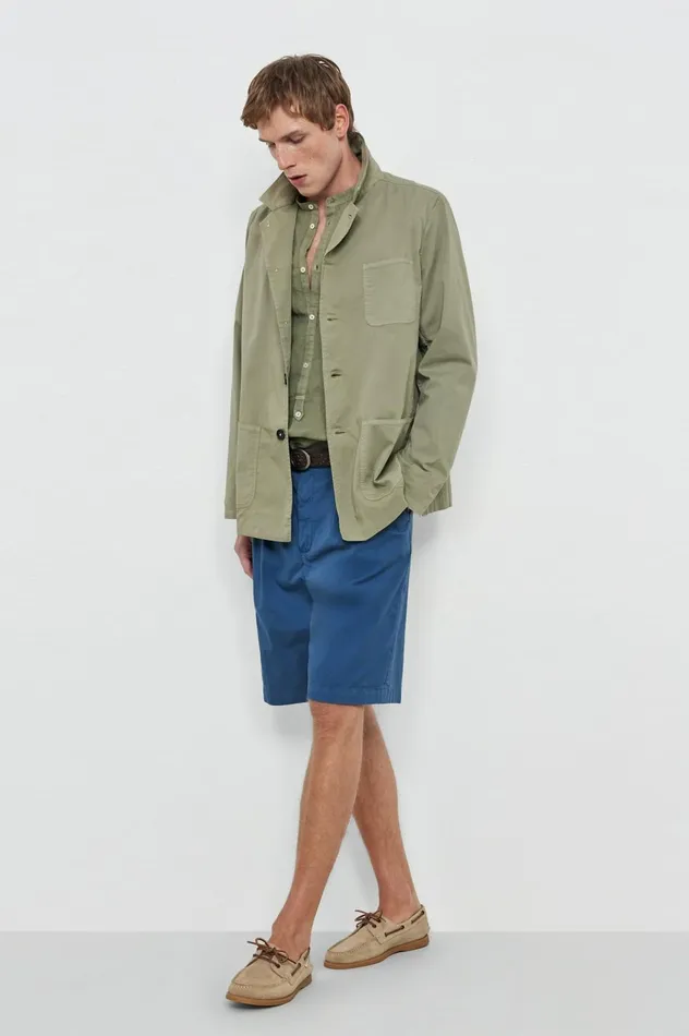 Men CLIFF 8211 Stone Washed Cotton Bermuda Shorts 8211 Oltremare Massimo Alba Trousers and Shorts