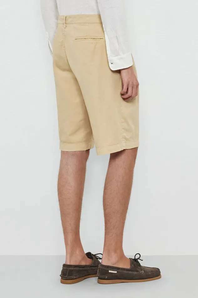Men CLIFF 8211 Stone Washed Cotton Bermuda Shorts 8211 Sabbia Massimo Alba Trousers and Shorts