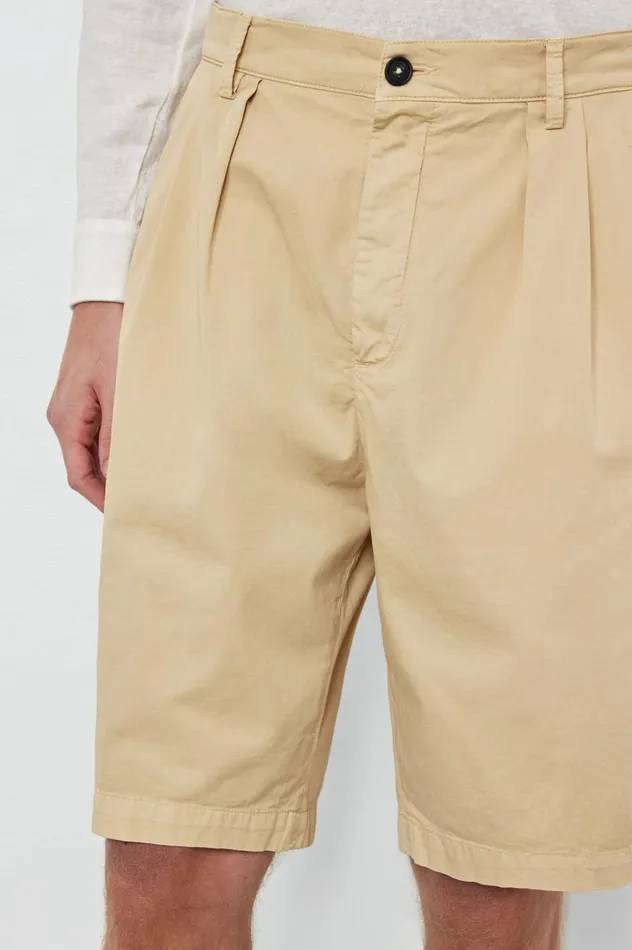 Men CLIFF 8211 Stone Washed Cotton Bermuda Shorts 8211 Sabbia Massimo Alba Trousers and Shorts
