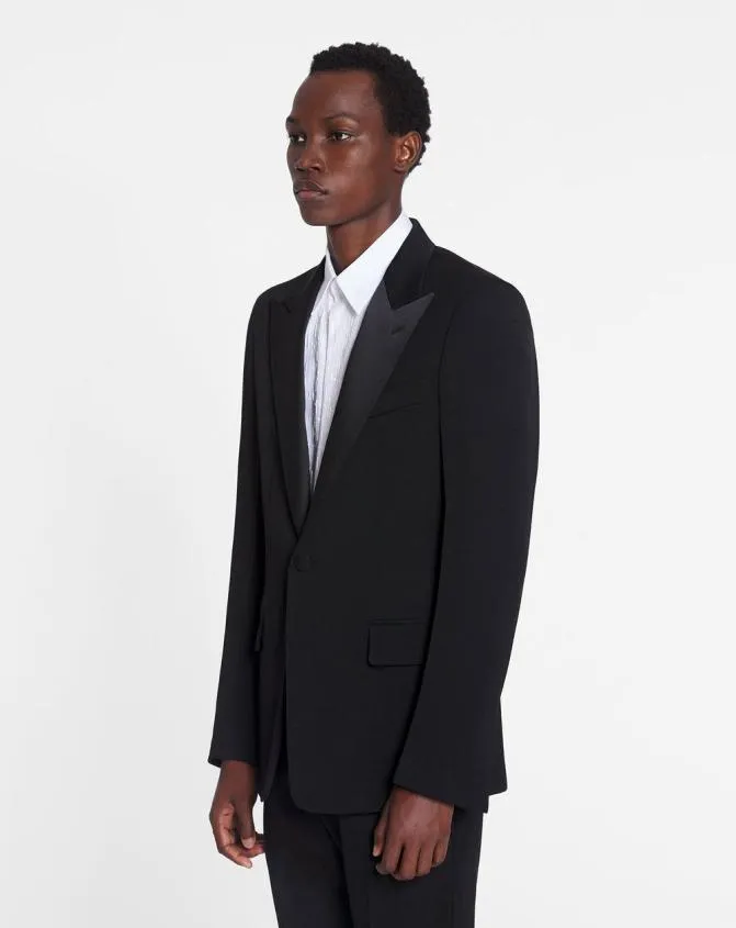 Men Coats and Jackets Lanvin Satin Collar Tuxedo Jacket Black Men Coats and Jackets Lanvin Satin Collar Tuxedo Jacket Black