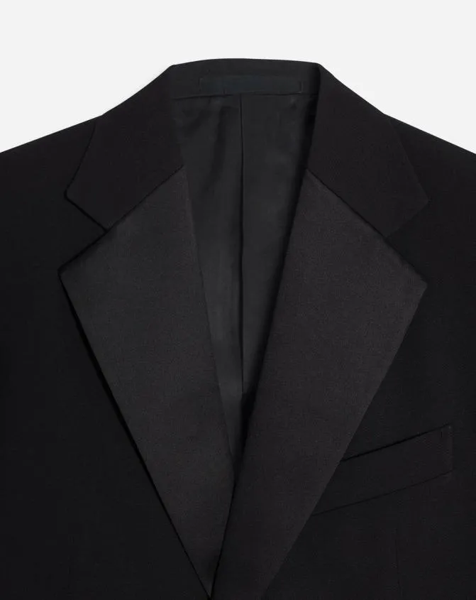 Men Coats and Jackets Lanvin SingleBreasted Flap Pockets Jacket With Satin Lapels Black