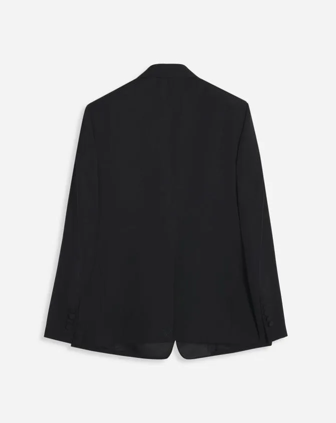 Men Coats and Jackets Lanvin SingleBreasted Flap Pockets Jacket With Satin Lapels Black
